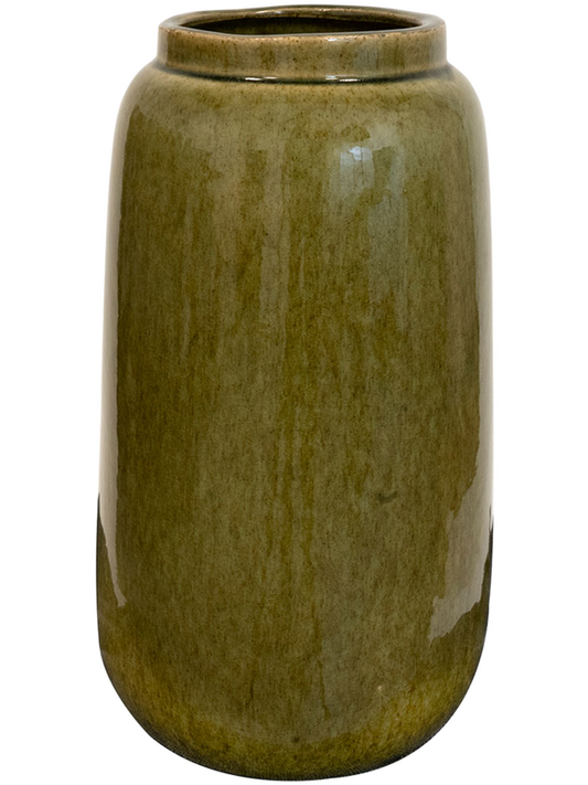 Nine Plant Pot 30cm Height 16cm Dia Pot Tall Olive Green