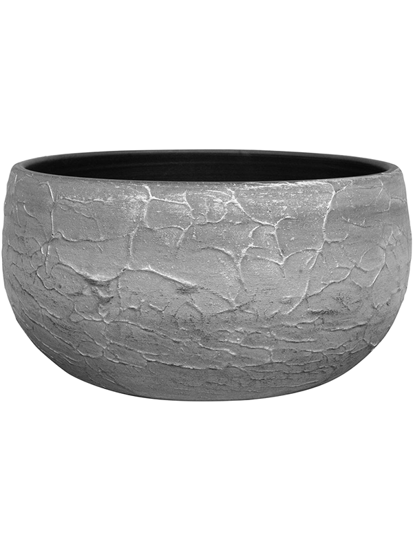 Evi Plant Pot 13cm Height 24cm Dia Bowl Antique Silver