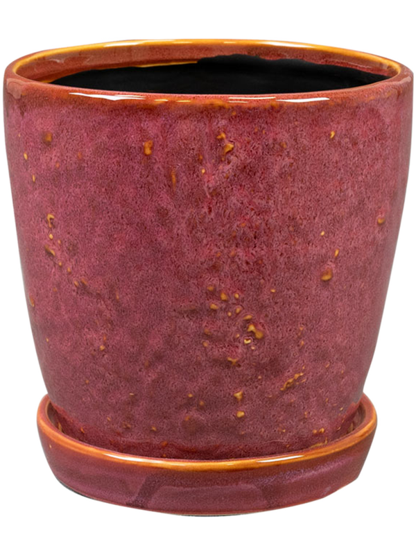 Vivi Plant Pot 14cm Height 12cm Dia Pot With Saucer Cherry