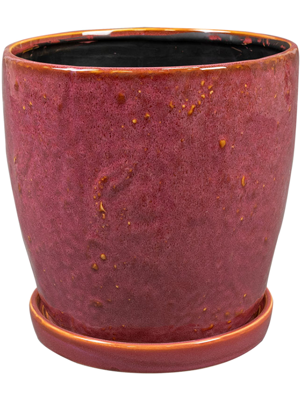 Vivi Plant Pot 16cm Height 15cm Dia Pot With Saucer Cherry