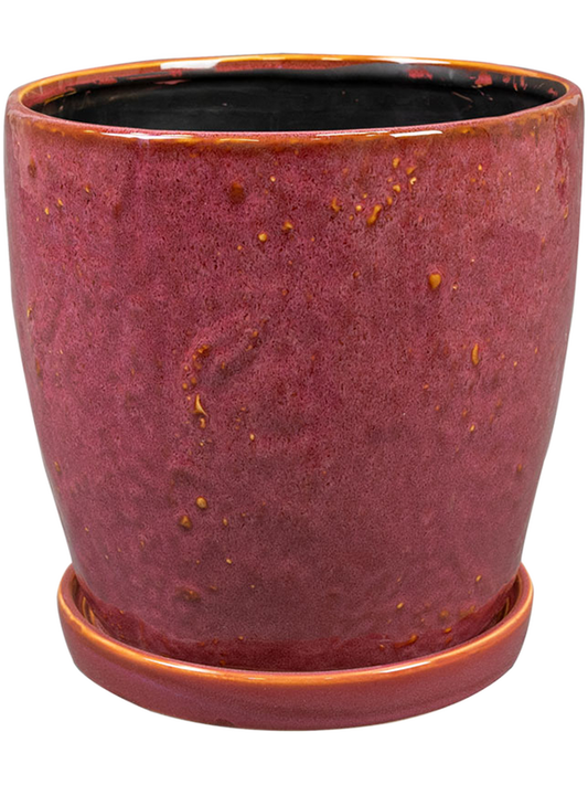 Vivi Plant Pot 16cm Height 15cm Dia Pot With Saucer Cherry