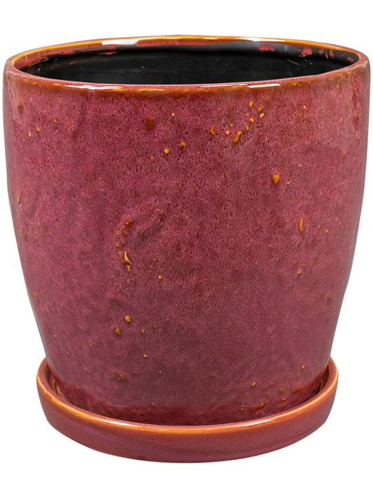 Vivi Plant Pot 19cm Height 17cm Dia Pot With Saucer Cherry