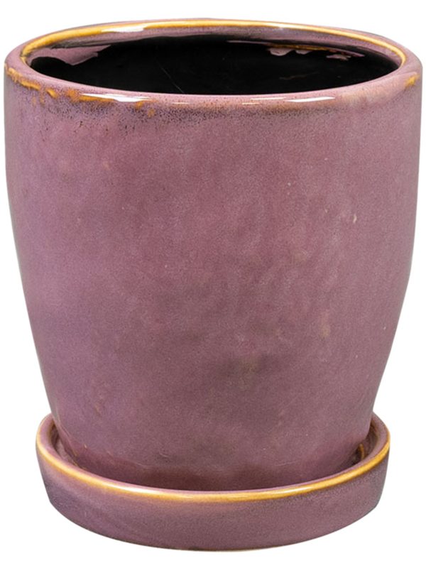 Vivi Plant Pot 14cm Height 12cm Dia Pot With Saucer Mauve