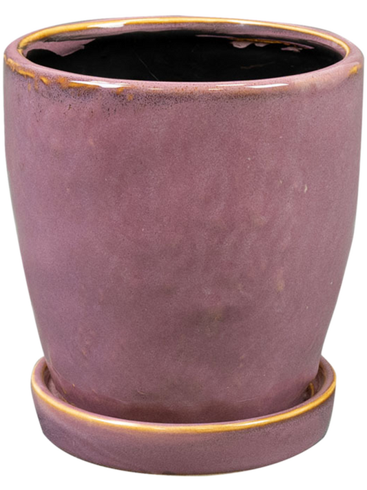 Vivi Plant Pot 14cm Height 12cm Dia Pot With Saucer Mauve