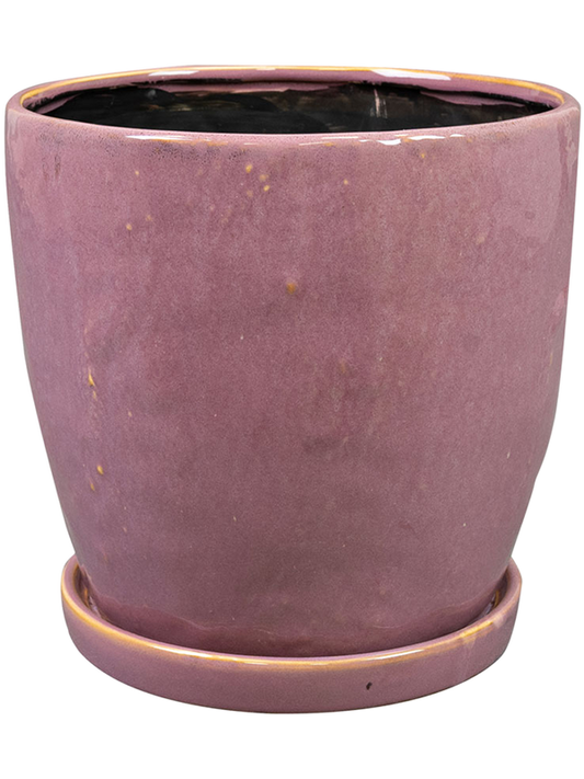 Vivi Plant Pot 19cm Height 17cm Dia Pot With Saucer Mauve