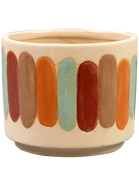 Anna Plant Pot 9cm Height 10cm Dia Pot Striped