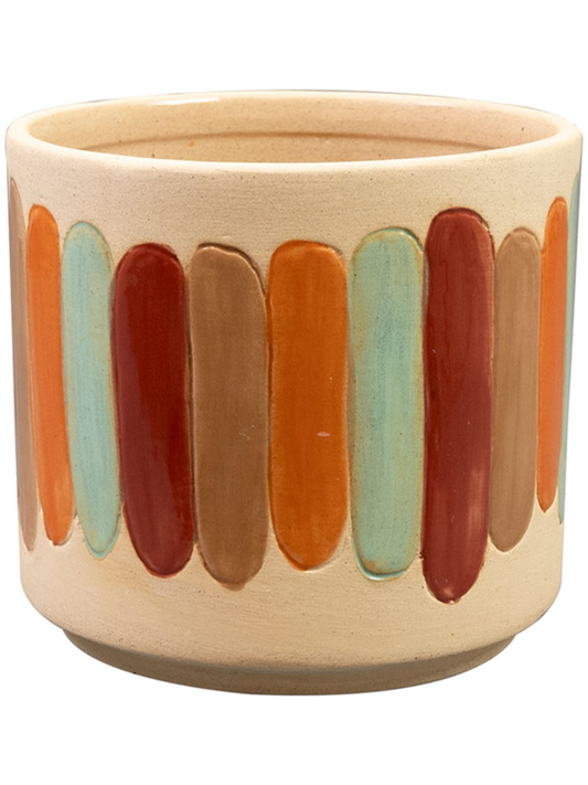 Anna Plant Pot 13cm Height 13cm Dia Pot Striped