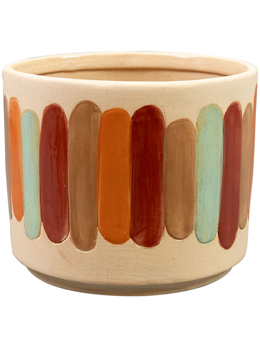 Anna Plant Pot 15cm Height 16cm Dia Pot Striped