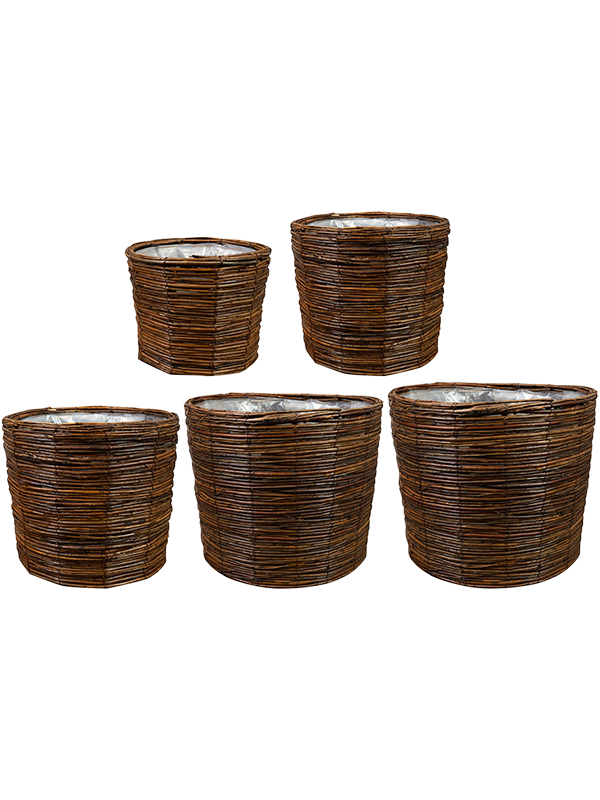 Bob Plant Pot 33cm Dia Pot Willow Brown (set of 5)