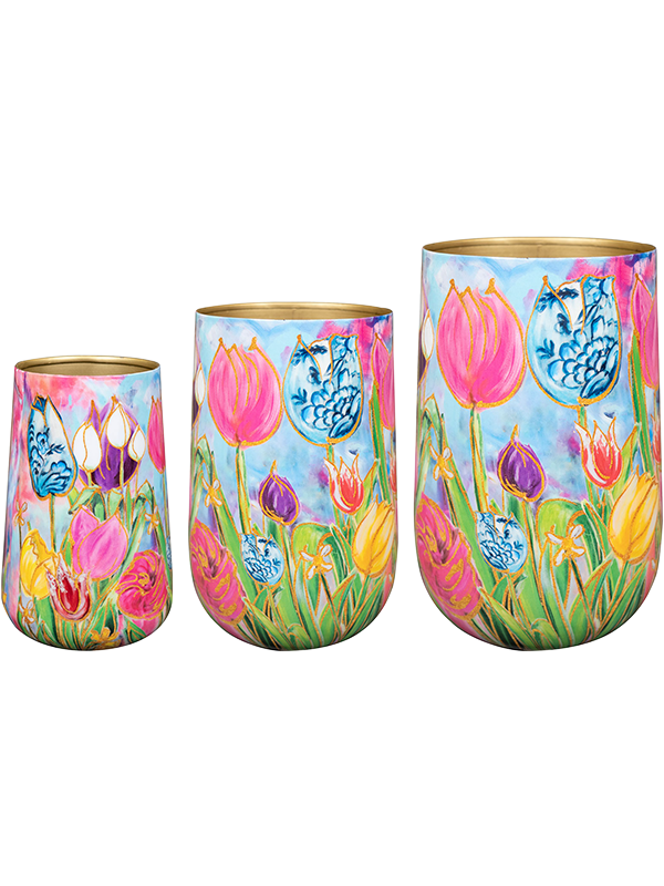 Designed By Rick Triest Plant Pot 29cm Dia Vase Dutch Beauty Spring (set of 3)