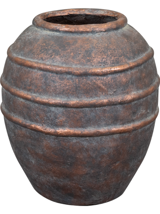 Kris Plant Pot 23cm Height 9cm Dia Pot Tall Copper Grey