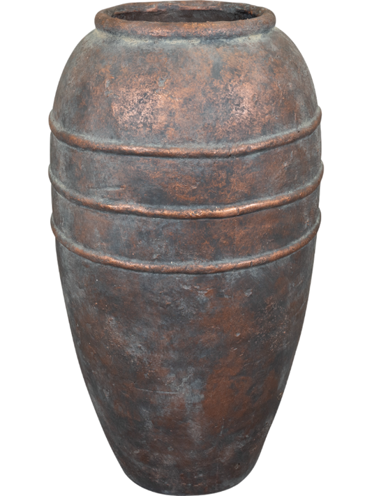 Kris Plant Pot 47cm Height 13cm Dia Pot Tall Copper Grey