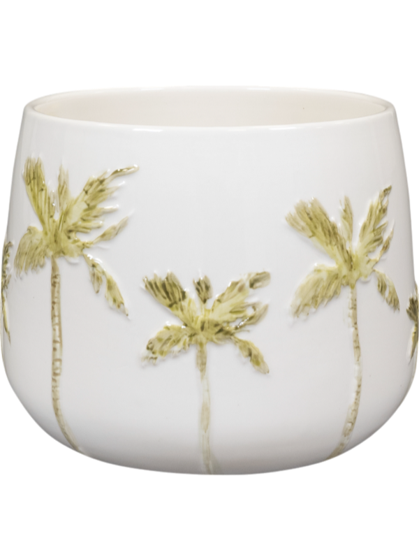 Palm Plant Pot 15cm Height 15cm Dia Pot White