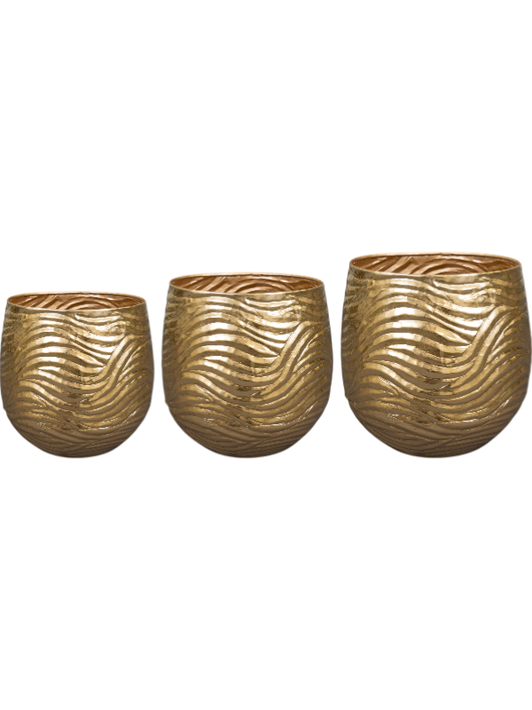 Marlie Plant Pot 33cm Dia Pot Gold (set of 3)
