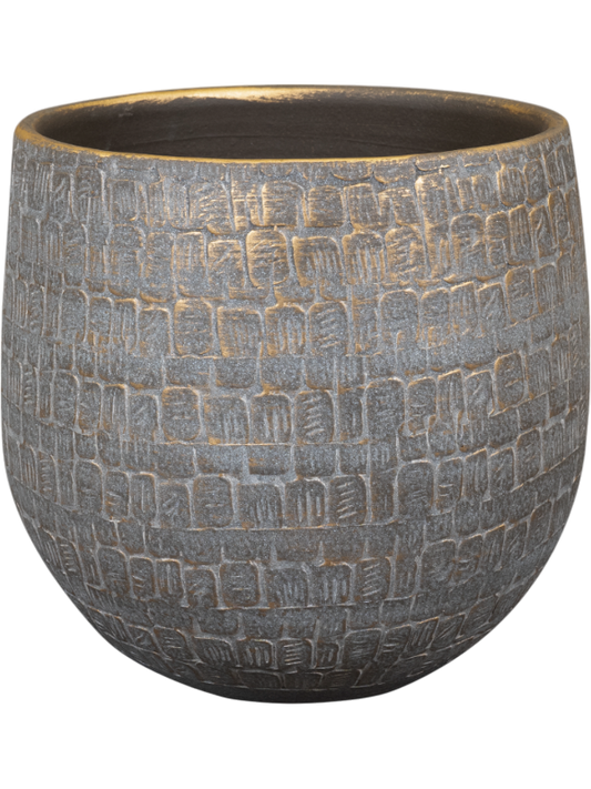Renzo Plant Pot 16cm Height 15cm Dia Pot Shiny Grey