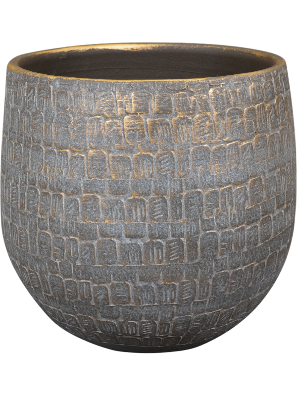 Renzo Plant Pot 20cm Height 17cm Dia Pot Shiny Grey