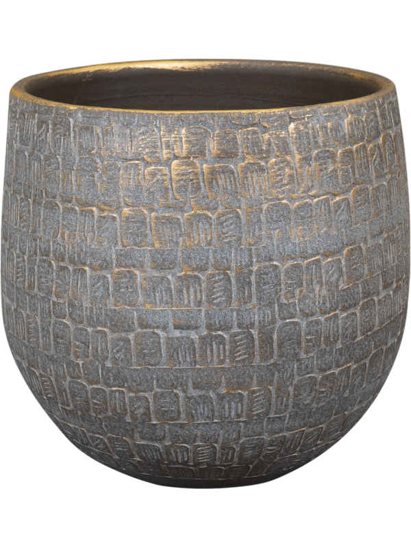 Renzo Plant Pot 26cm Height 22cm Dia Pot Shiny Grey