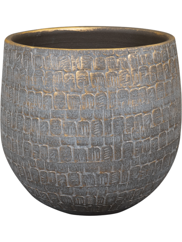Renzo Plant Pot 28cm Height 24cm Dia Pot Shiny Grey