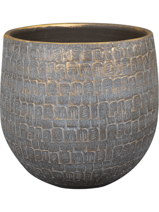 Renzo Plant Pot 32cm Height 30cm Dia Pot Shiny Grey