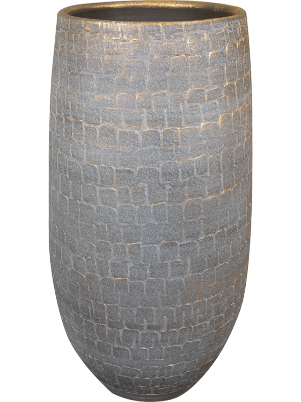 Renzo Plant Pot 68cm Height 24cm Dia Pot Tall Shiny Grey