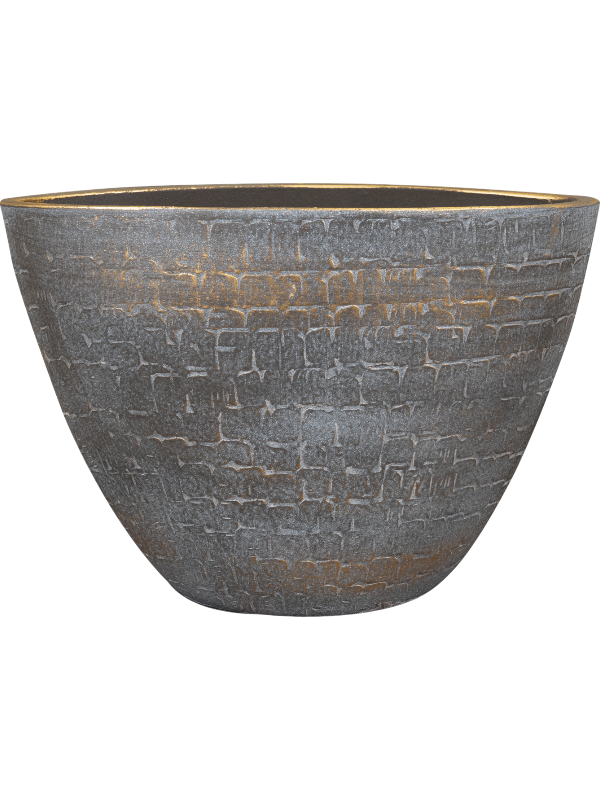 Renzo Plant Pot 25cm Height 14cm Dia Planter Shiny Grey