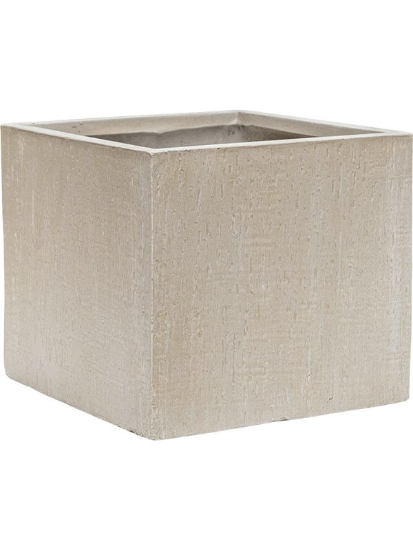 Baq Raindrop Plant Pot 27cm Height 25cm Dia Cube Beige