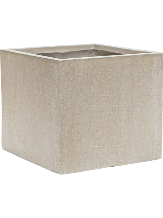Baq Raindrop Plant Pot 27cm Height 25cm Dia Cube Beige