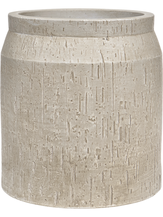 Baq Raindrop Plant Pot 26cm Height 18cm Dia Cylinder Beige