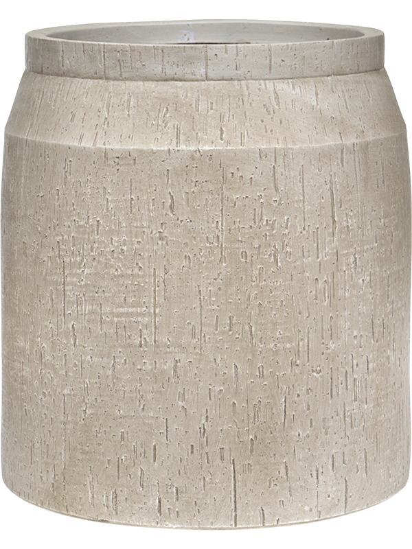 Baq Raindrop Plant Pot 39cm Height 27cm Dia Cylinder Beige