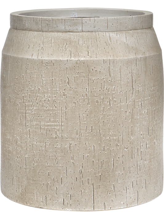 Baq Raindrop Plant Pot 39cm Height 27cm Dia Cylinder Beige