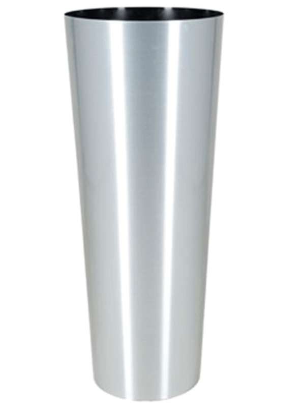 Alure Conica Plant Pot 99cm Height 38cm Dia Aluminium brushed lacquered