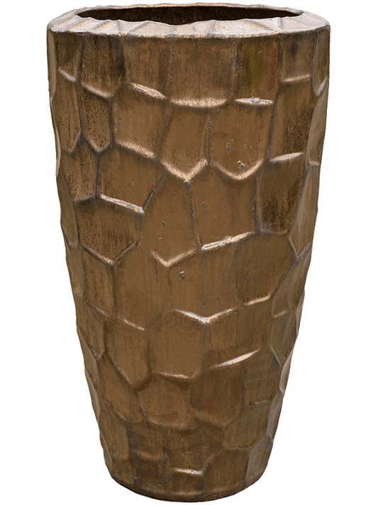 Cascara Plant Pot 75cm Height 34cm Dia Partner Relief Sepia