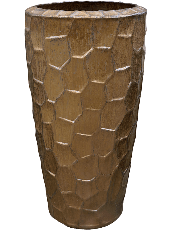 Cascara Plant Pot 95cm Height 41cm Dia Partner Relief Sepia