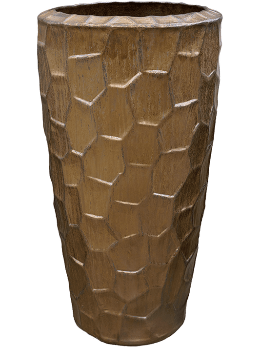 Cascara Plant Pot 95cm Height 41cm Dia Partner Relief Sepia