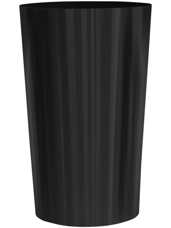 Stiel Conica Plant Pot 95cm Height 59cm Dia With RVS plate with coupling nut M12 RAL 9011 mat