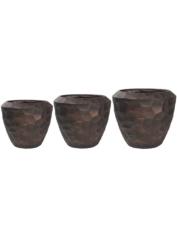 Cascara Plant Pot 91cm Dia Pot Bronze (set of 3)