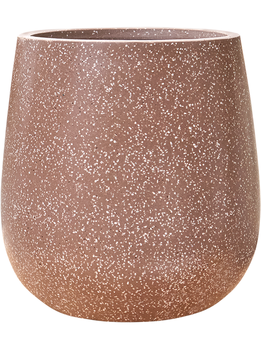 Baq Terrazzo Plant Pot 40cm Height 28cm Dia Balloon Mocha