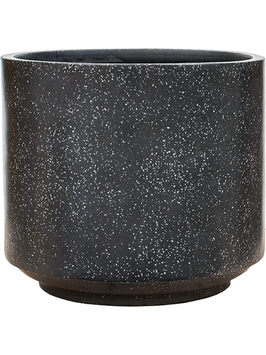 Baq Terrazzo Plant Pot 38cm Height 39cm Dia Cylinder Black