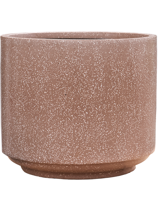 Baq Terrazzo Plant Pot 44cm Height 46cm Dia Cylinder Mocha
