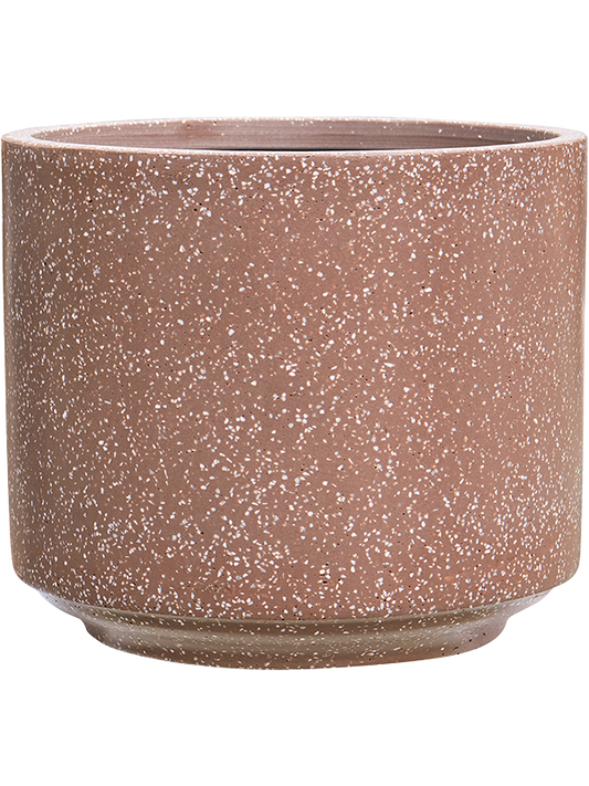 Baq Terrazzo Plant Pot 38cm Height 39cm Dia Cylinder Mocha