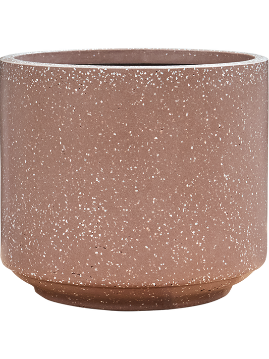 Baq Terrazzo Plant Pot 32cm Height 32cm Dia Cylinder Mocha