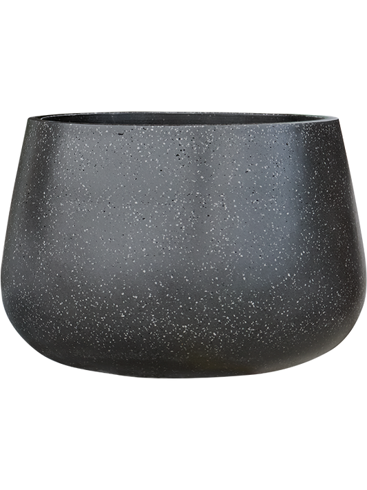 Baq Terrazzo Plant Pot 34cm Height 43cm Dia Darcy Low Black
