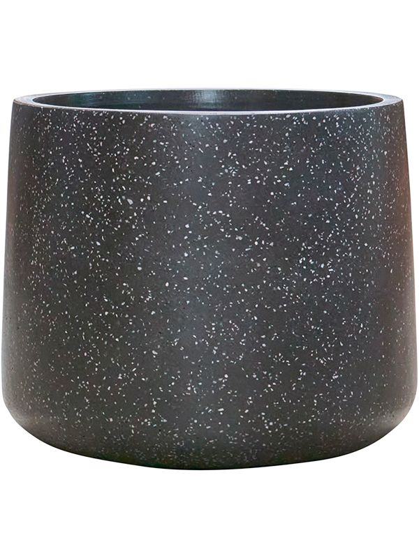 Baq Terrazzo Plant Pot 32cm Height 36cm Dia Darcy Black