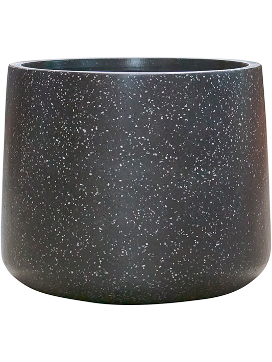 Baq Terrazzo Plant Pot 32cm Height 36cm Dia Darcy Black