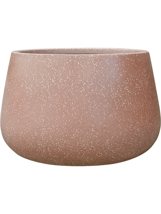 Baq Terrazzo Plant Pot 34cm Height 43cm Dia Darcy Low Mocha