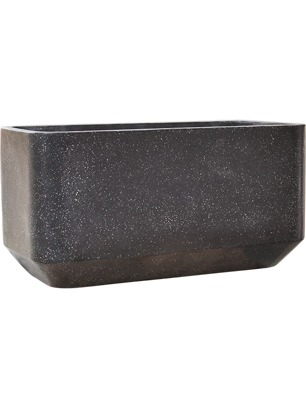 Baq Terrazzo Plant Pot 50cm Height 43cm Dia Rounded Rectangle Black