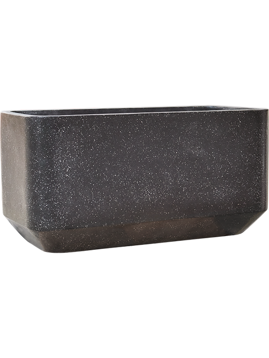Baq Terrazzo Plant Pot 50cm Height 43cm Dia Rounded Rectangle Black