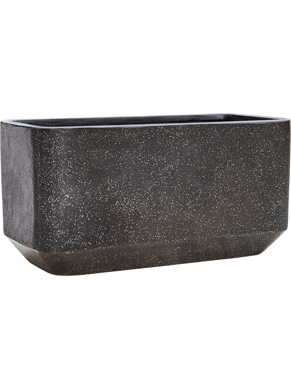 Baq Terrazzo Plant Pot 40cm Height 33cm Dia Rounded Rectangle Black
