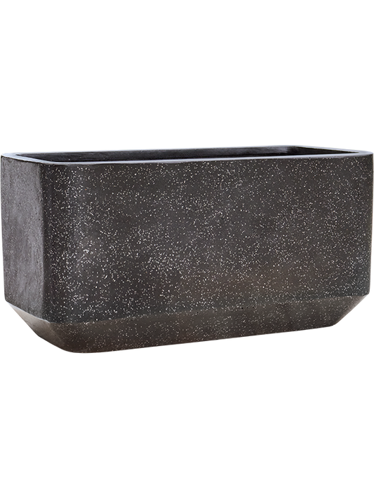 Baq Terrazzo Plant Pot 40cm Height 33cm Dia Rounded Rectangle Black