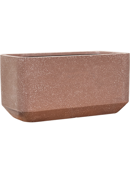 Baq Terrazzo Plant Pot 50cm Height 43cm Dia Rounded Rectangle Mocha